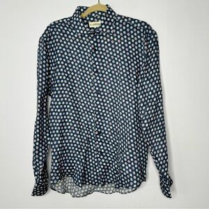 Ateseta floral linen shirt size 15 3/4